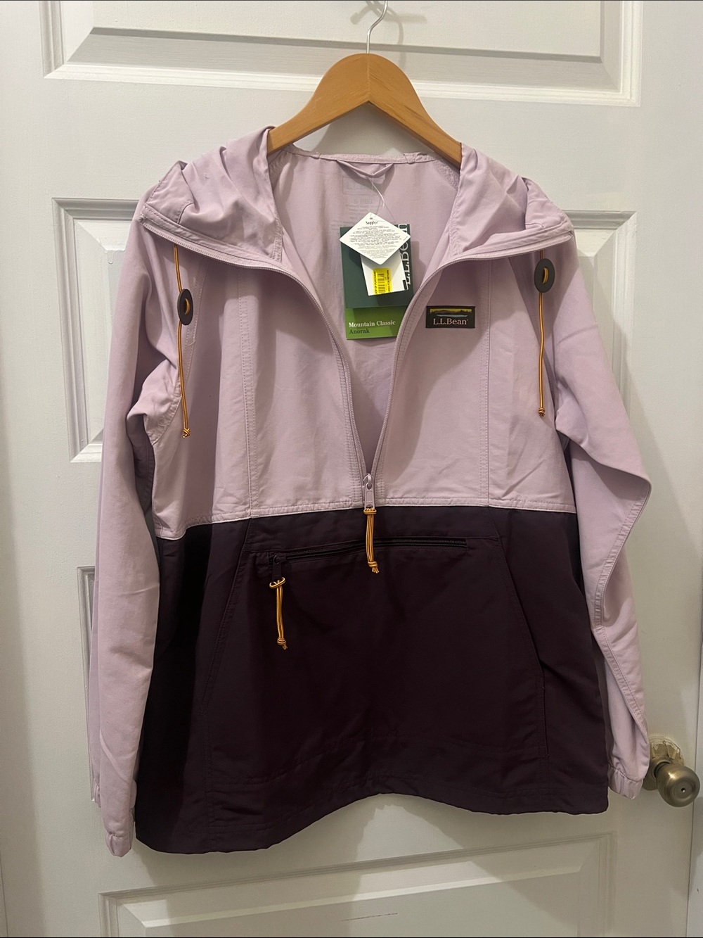 L.L. Bean Two-Tone Hooded Pullover Jacket - Lavender & Dark Plum